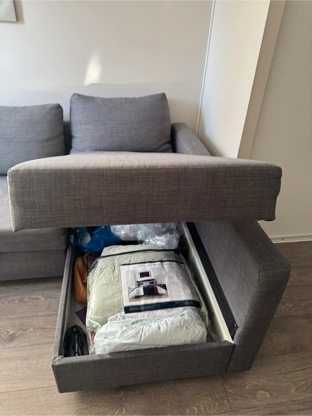 Grey Sectional Sofa with Storage - photo 3