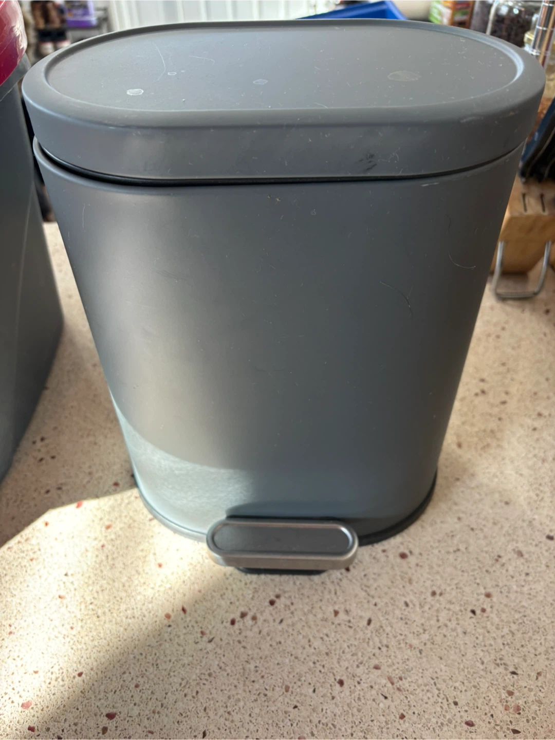 Grey Kitchen Steel Slow Close Step Trash Can