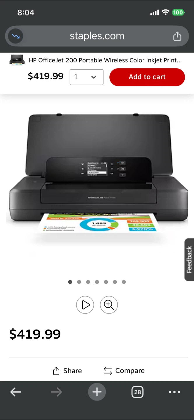 HP OfficeJet 200 Mobile Printer
