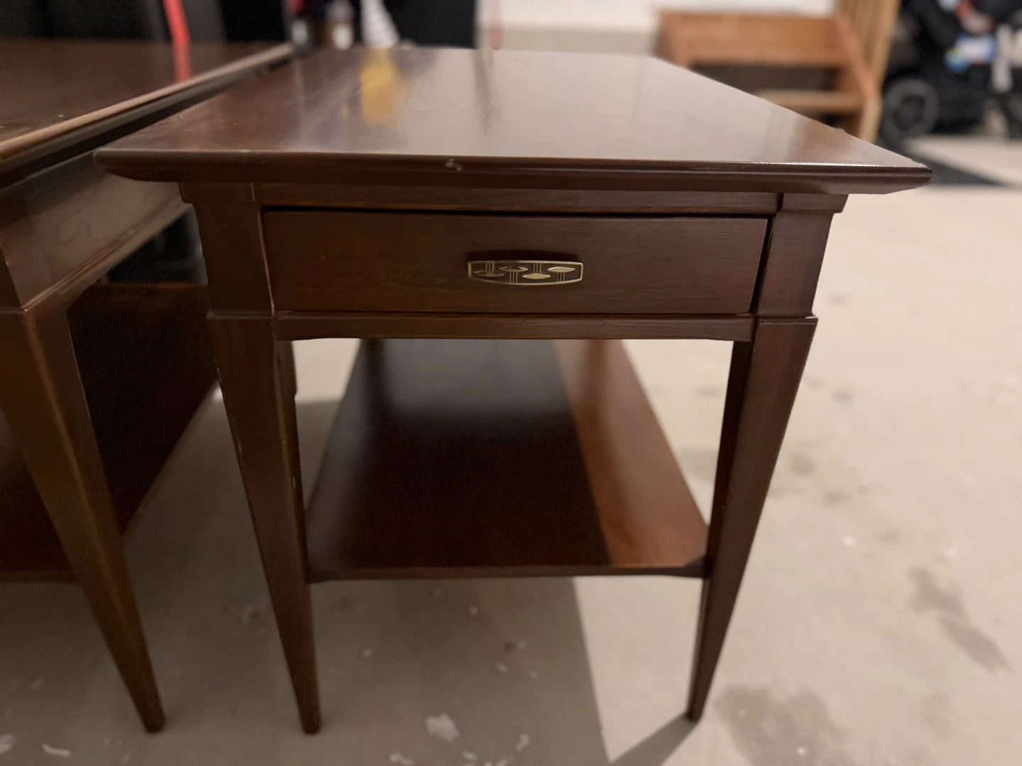 Vintage MCM Wooden End Tables with Drawer (Set of 2) - photo 5