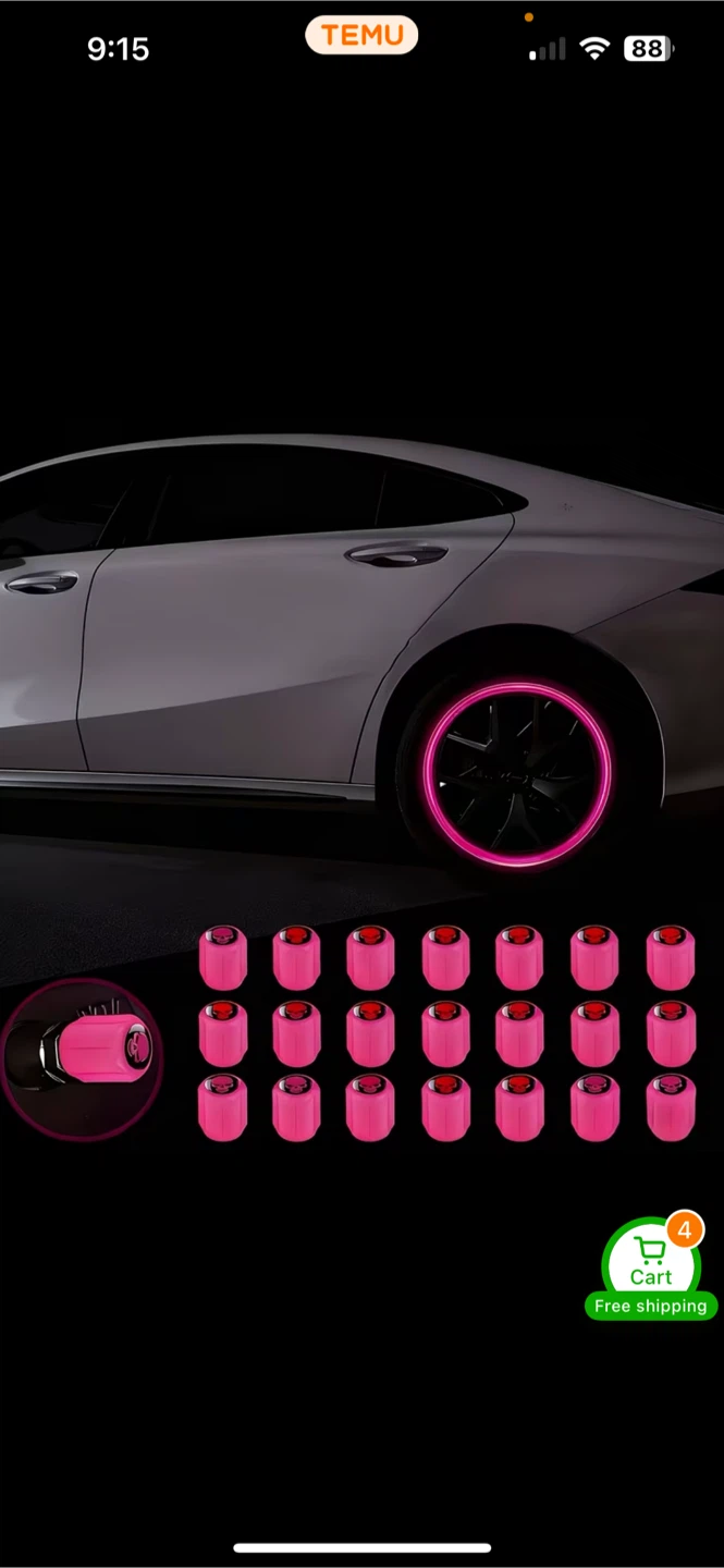 20 Pcs Car Wheel Tire Neon Hub Cap Stickers - photo 2