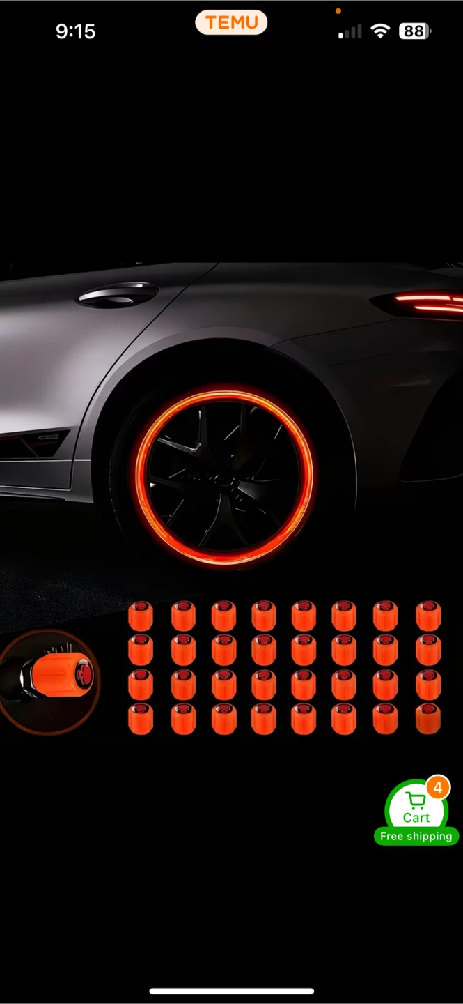 20 Pcs Car Wheel Tire Neon Hub Cap Stickers - photo 4