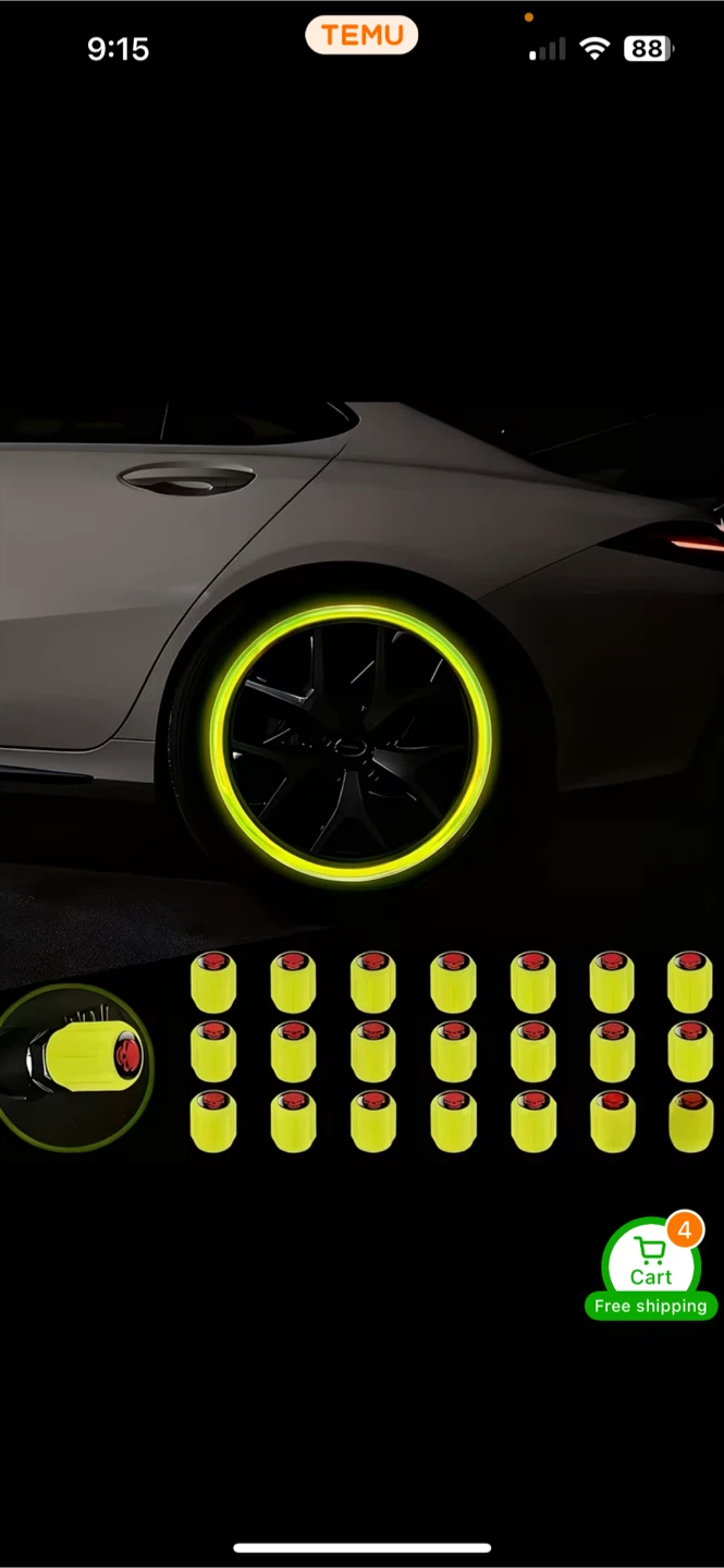 20 Pcs Car Wheel Tire Neon Hub Cap Stickers - photo 3