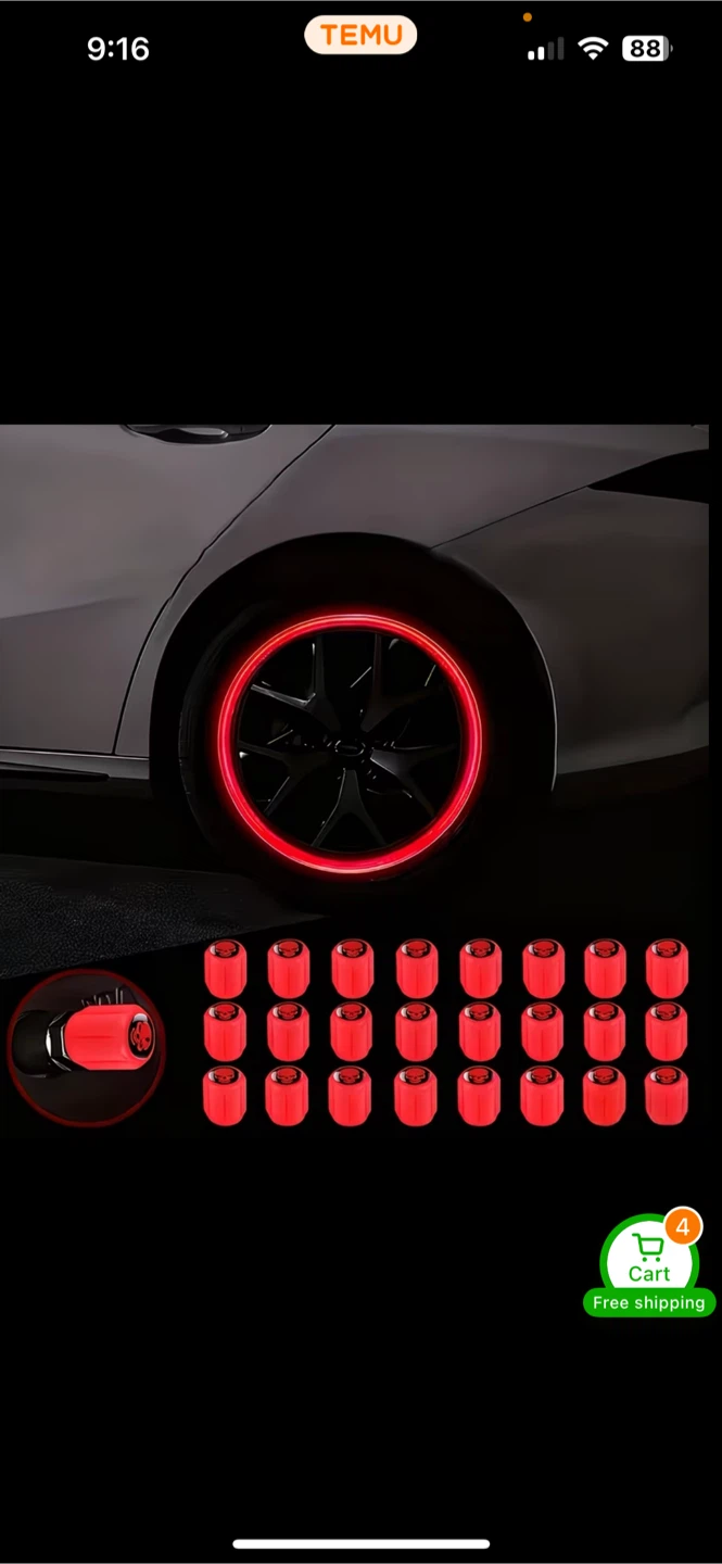 20 Pcs Car Wheel Tire Neon Hub Cap Stickers - photo 5