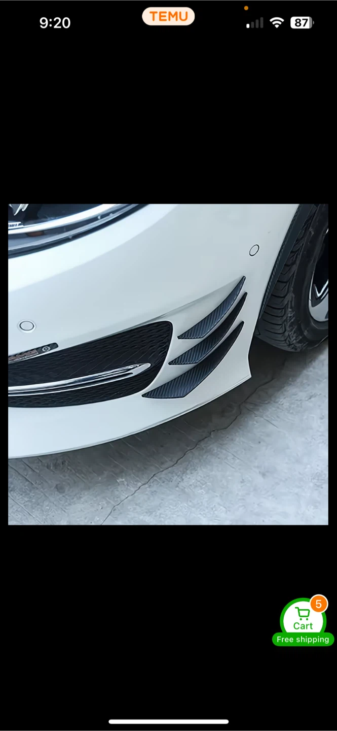Carbon Fiber Style Car Bumper Winglets (Set of 4) - photo 3