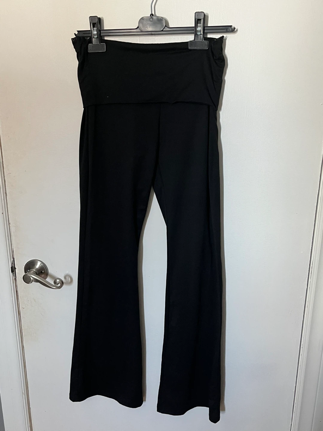 Black Foldover Flared Pants | Women - photo 2
