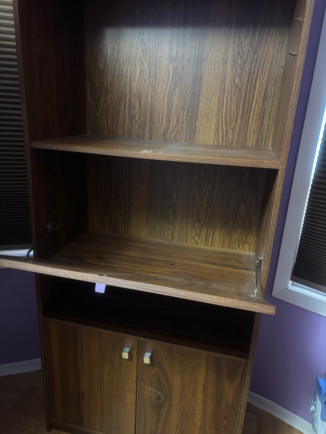 Mid-century Modern Wood Bookcase with Cabinet - photo 2