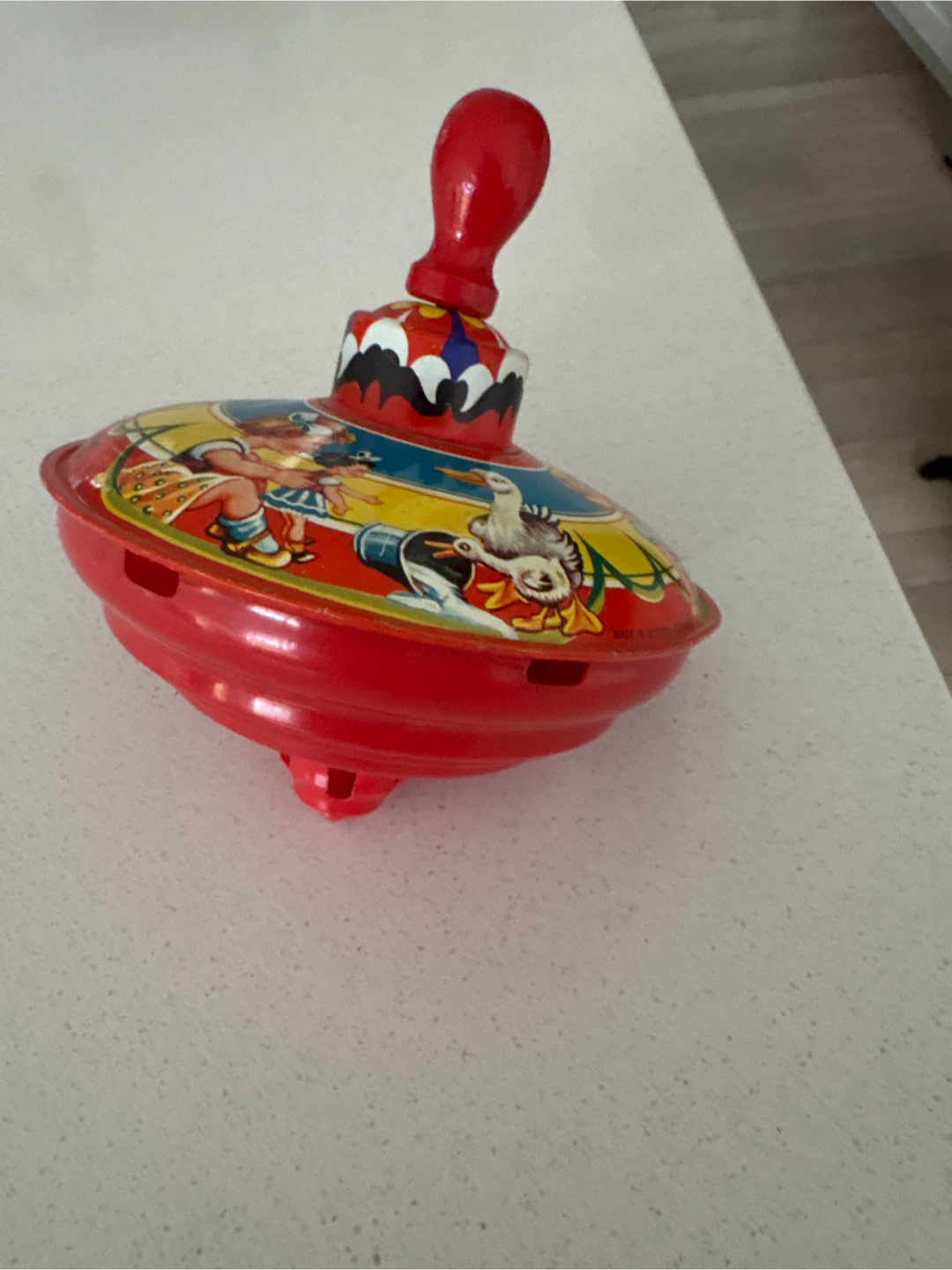 Vintage Tin Litho Spinning Top Toy - photo 5
