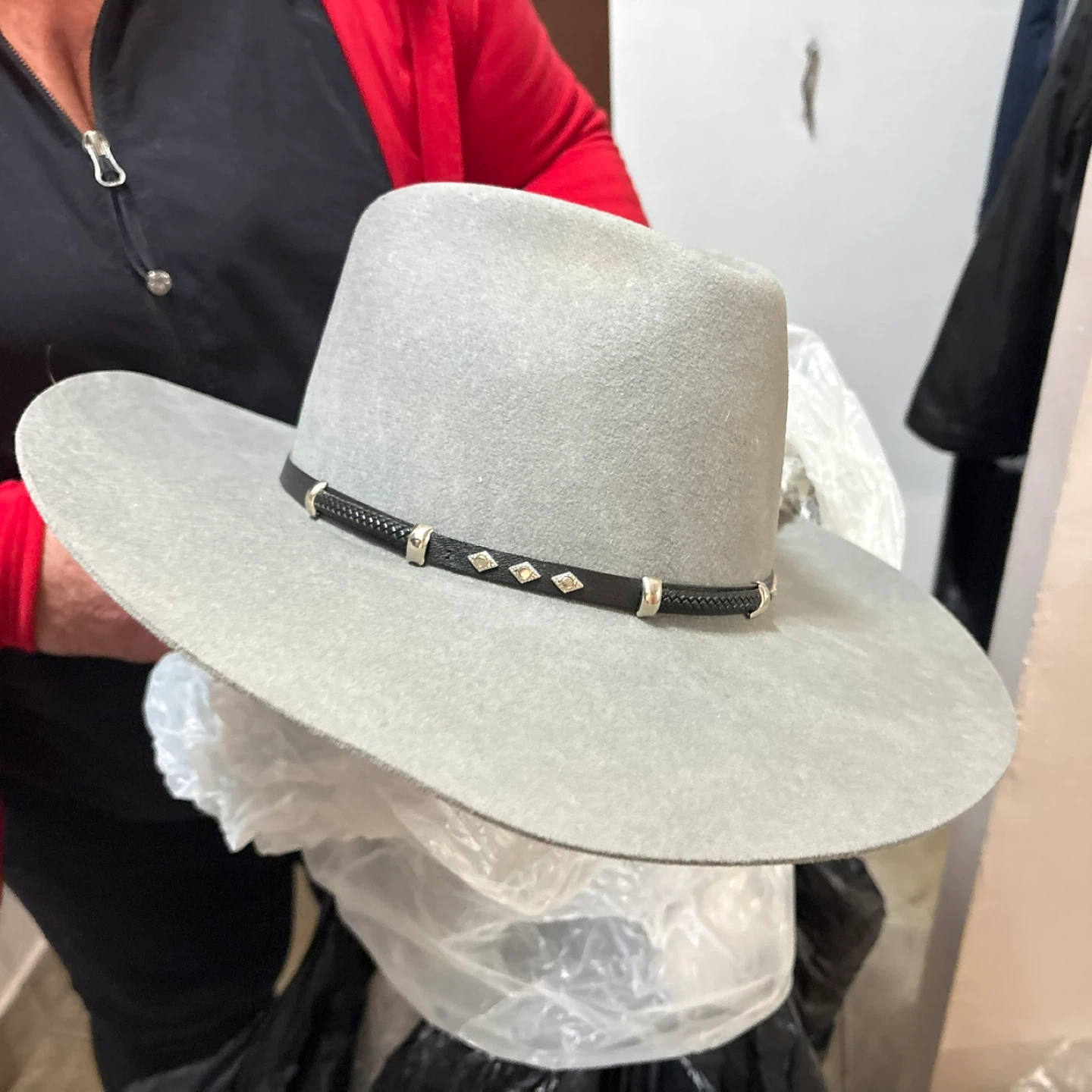 Grey Cowboy Hat with Embellished Band - photo 2
