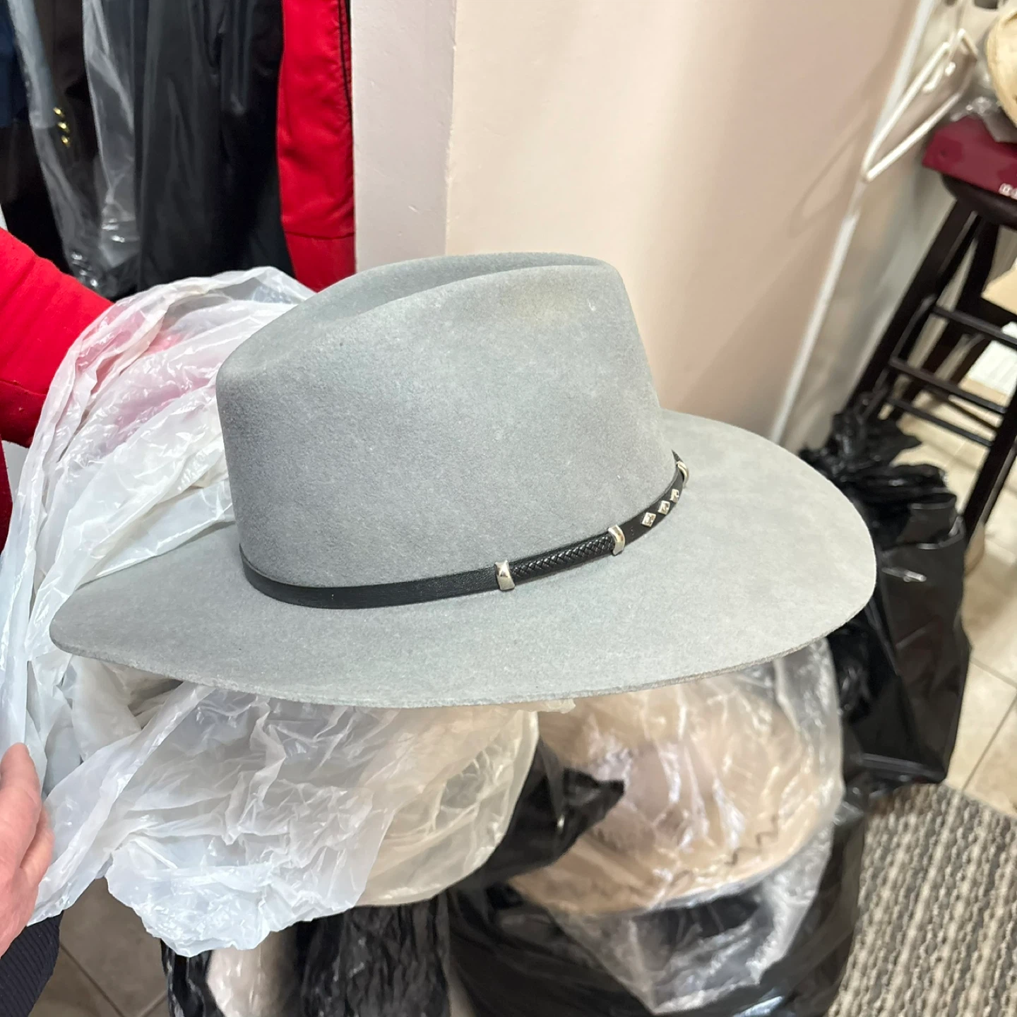 Grey Cowboy Hat with Embellished Band
