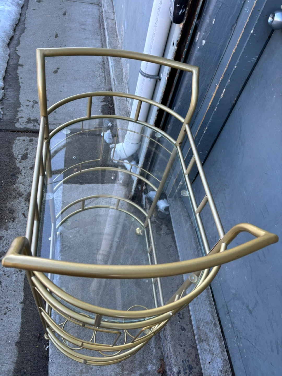 Gold Metal and Glass Bar Cart - photo 4