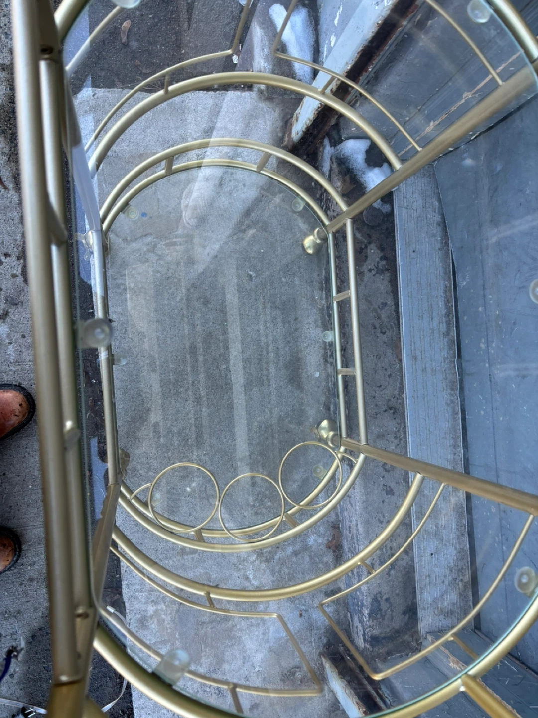 Gold Metal and Glass Bar Cart - photo 3