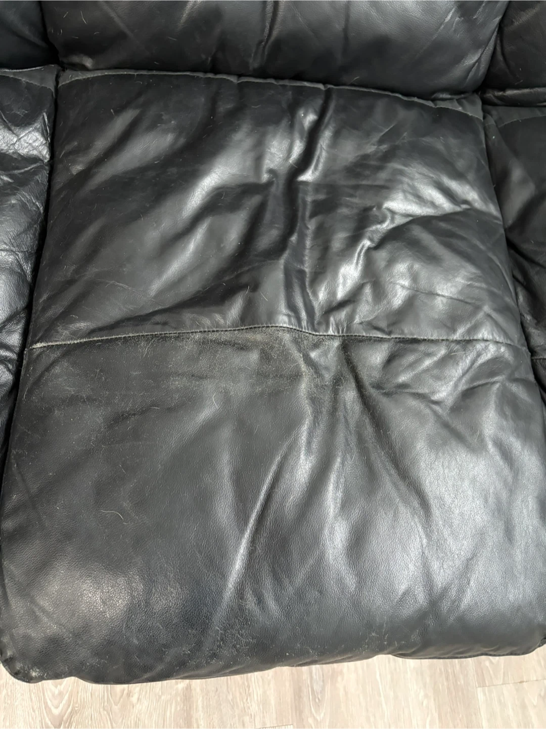 Black Leather Sofa - photo 3
