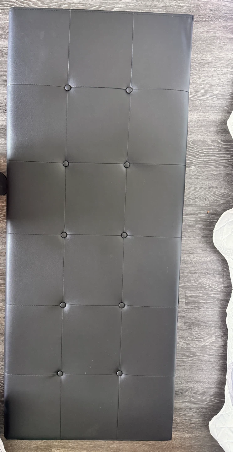 Black Faux Leather Tufted Headboard - photo 4
