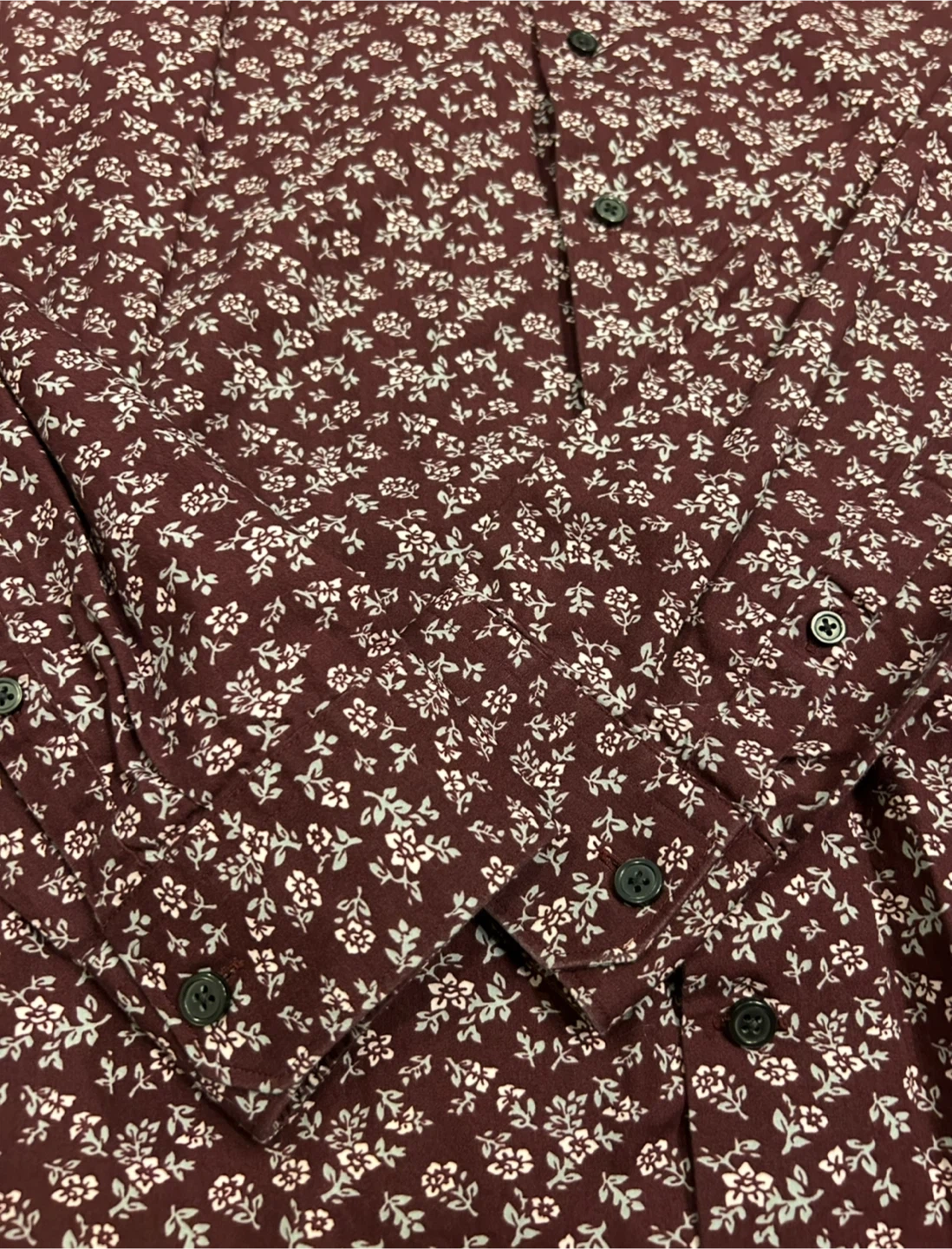 Express Slim Fit Burgundy Floral Print Button-Up Shirt Men's - photo 4