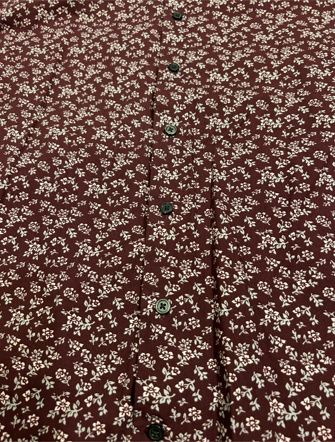 Express Slim Fit Burgundy Floral Print Button-Up Shirt Men's - photo 3