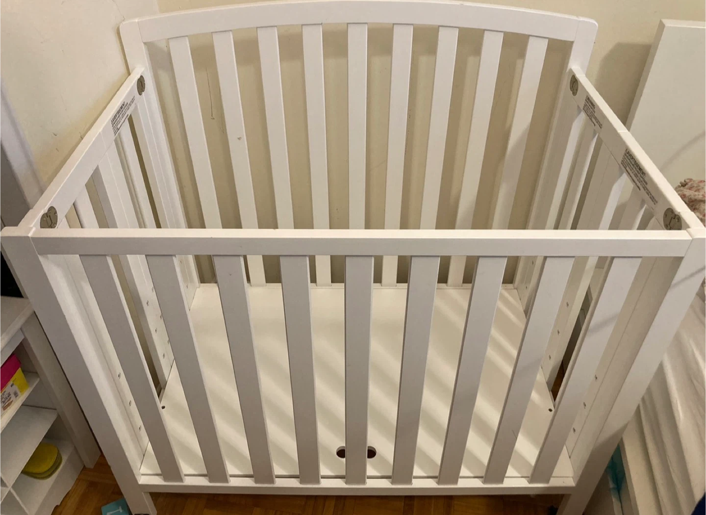 White Wooden Baby Crib