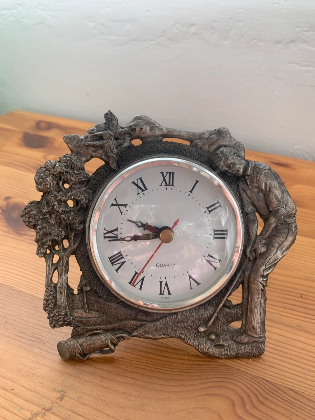 Pewter Clock for golf lovers