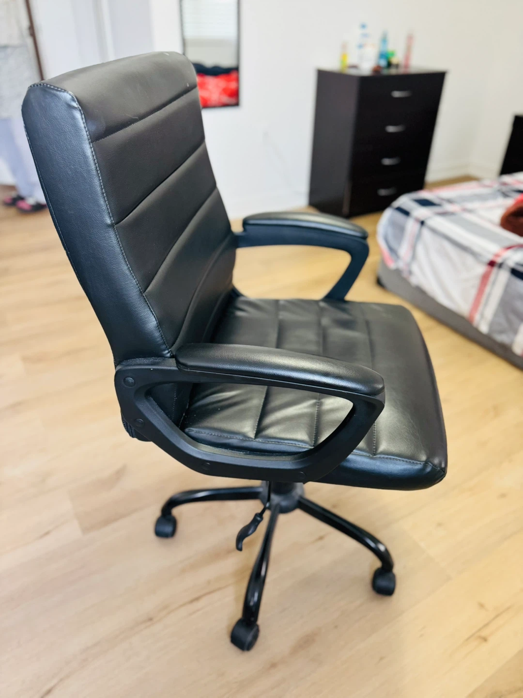 Black Faux Leather Office Chair