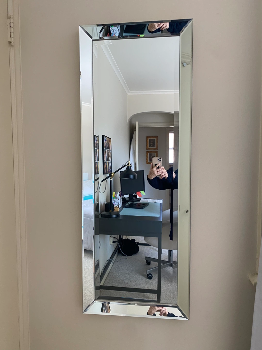 Tall Rectangular Bevelled Mirror - photo 3