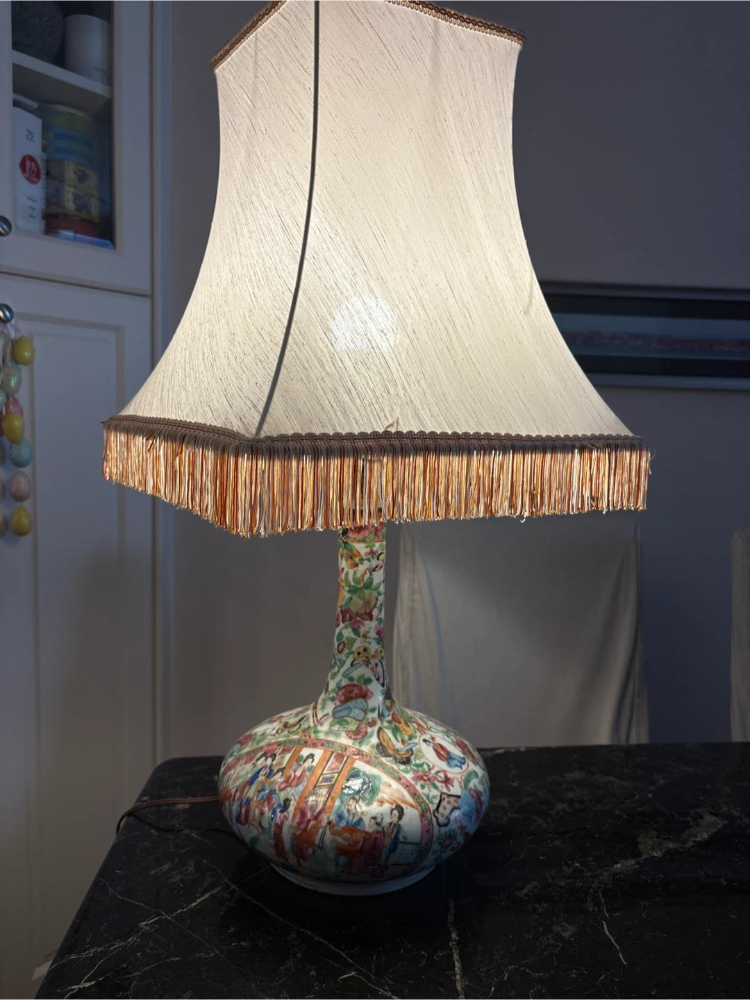 Vintage Porcelain Famille Rose Table Lamp