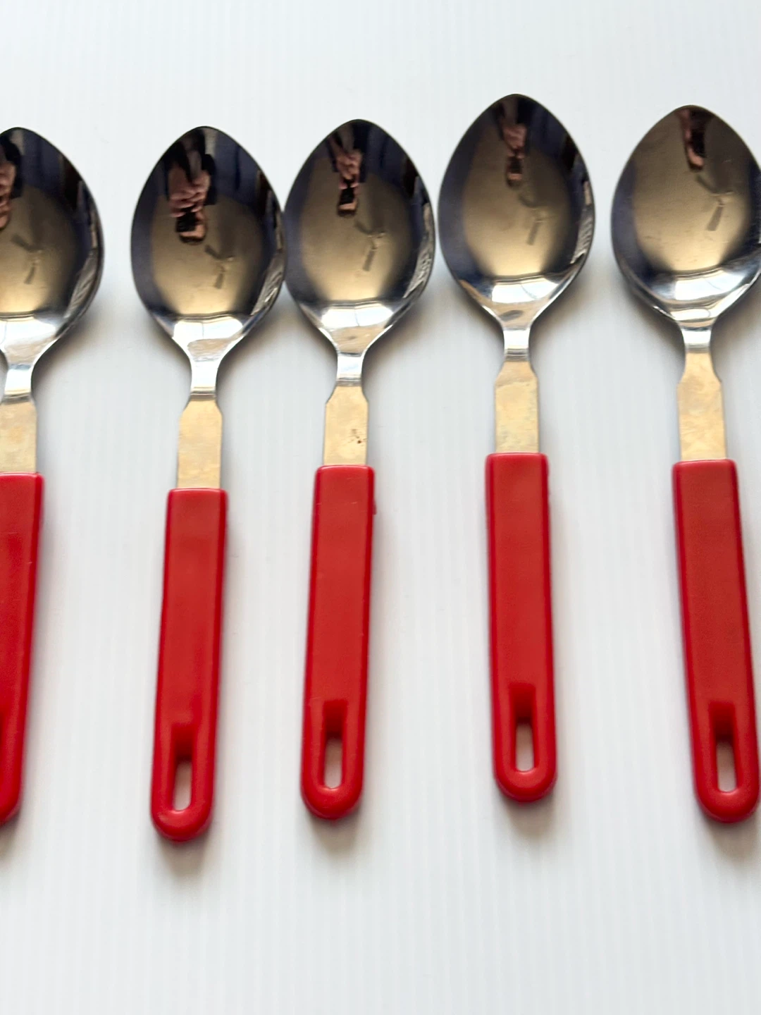 Vintage Red Handle Cutlery stainless steel flatware Set - photo 4