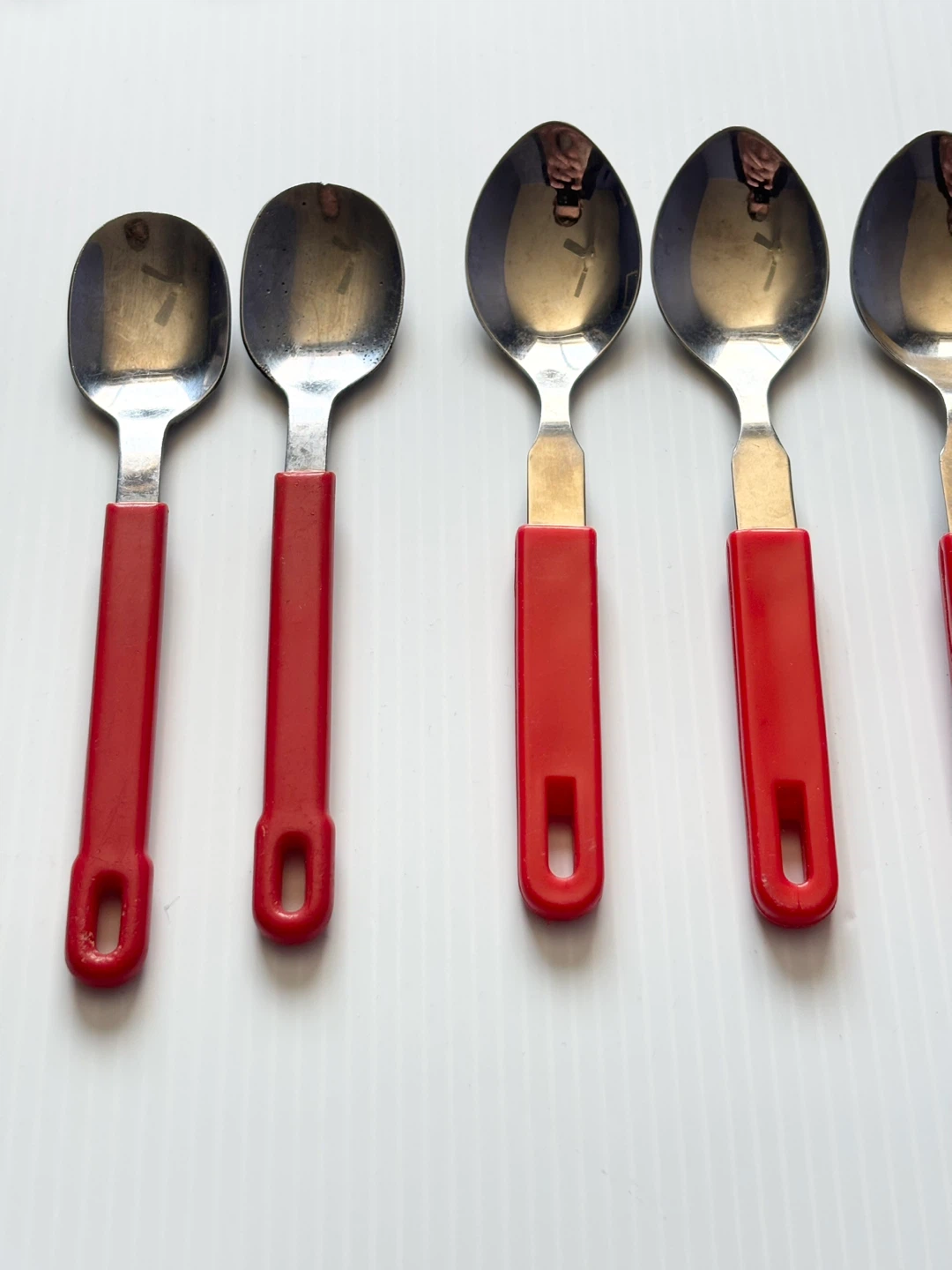 Vintage Red Handle Cutlery stainless steel flatware Set - photo 3