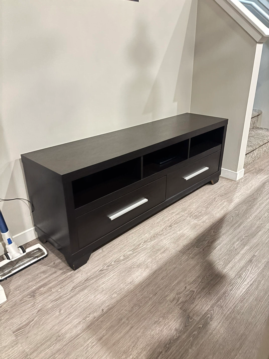 Dark Wood TV Stand with Drawers