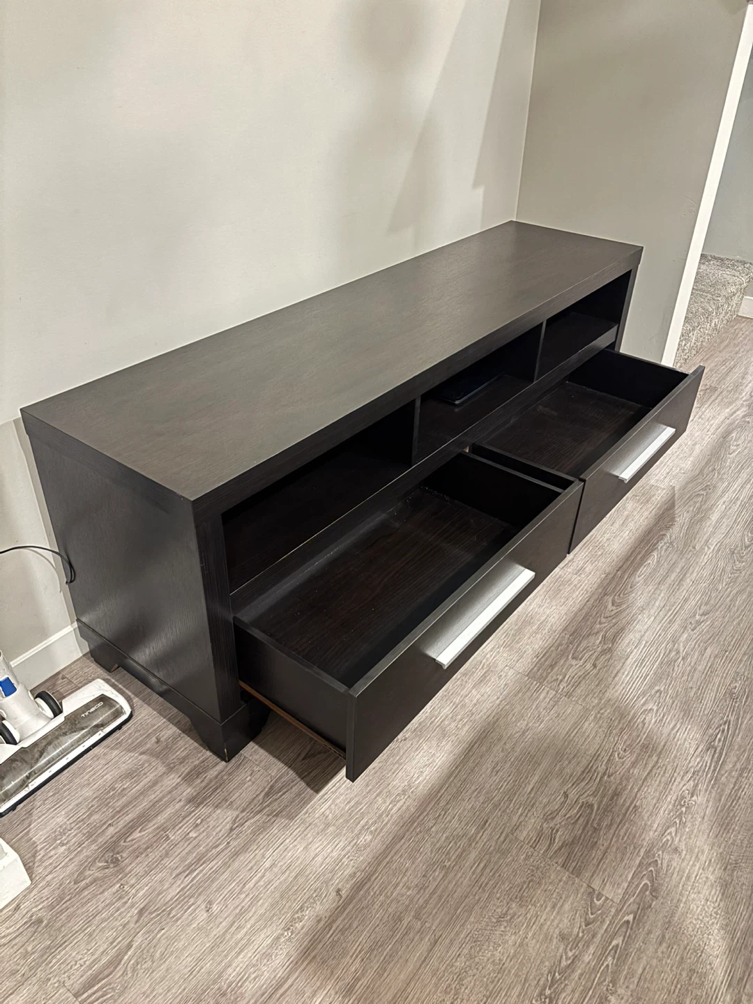 Dark Wood TV Stand with Drawers - photo 2
