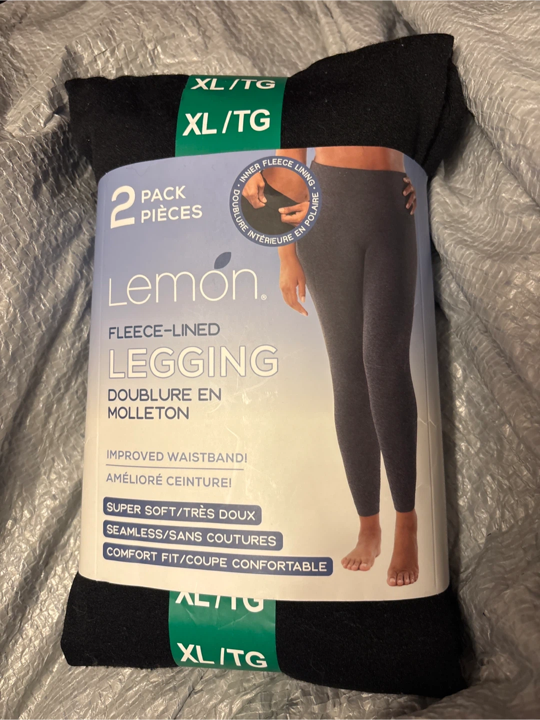 Lemon Fleece-Lined Leggings 2-Pack XL/TG