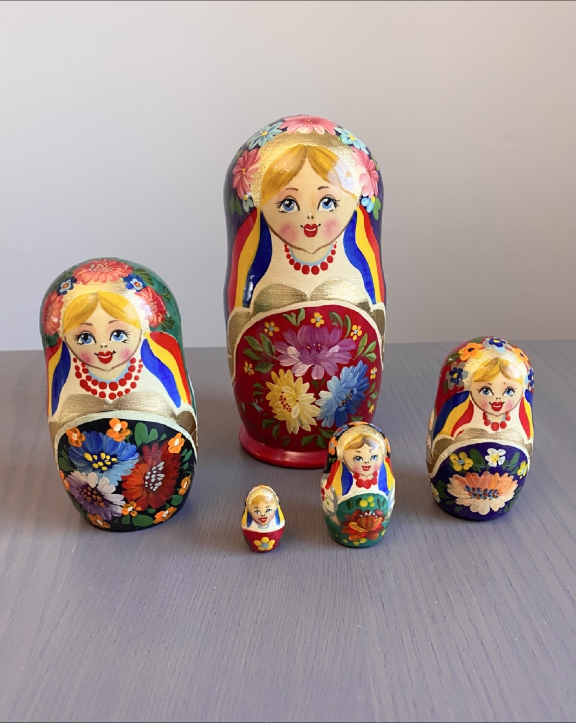 Hand-Painted Ukrainian Matryoshka Nesting Dolls Set