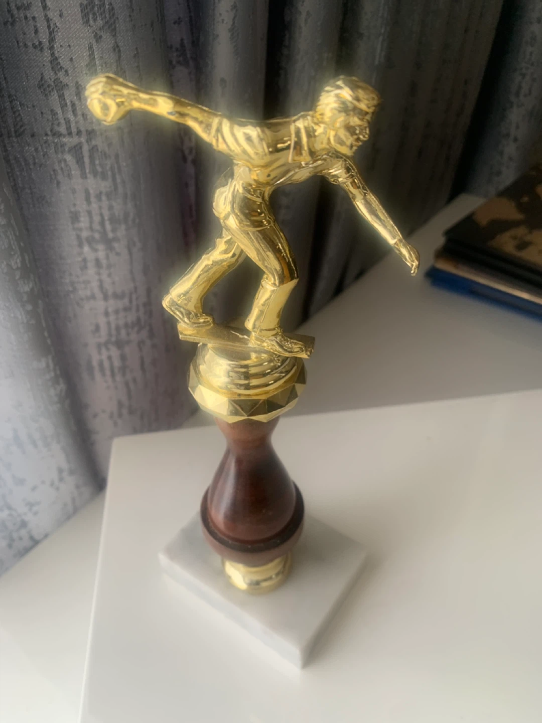 Gold-tone Bowling Trophy 10x3.5x2.5 inches
