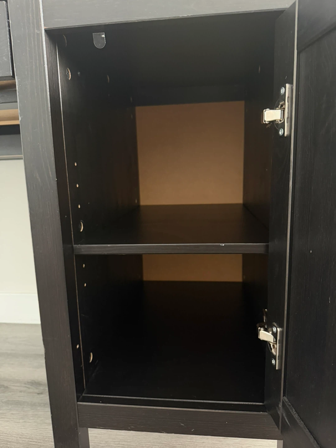Ikea Dark Brown Writing Desk with Drawer and Cabinet - photo 2