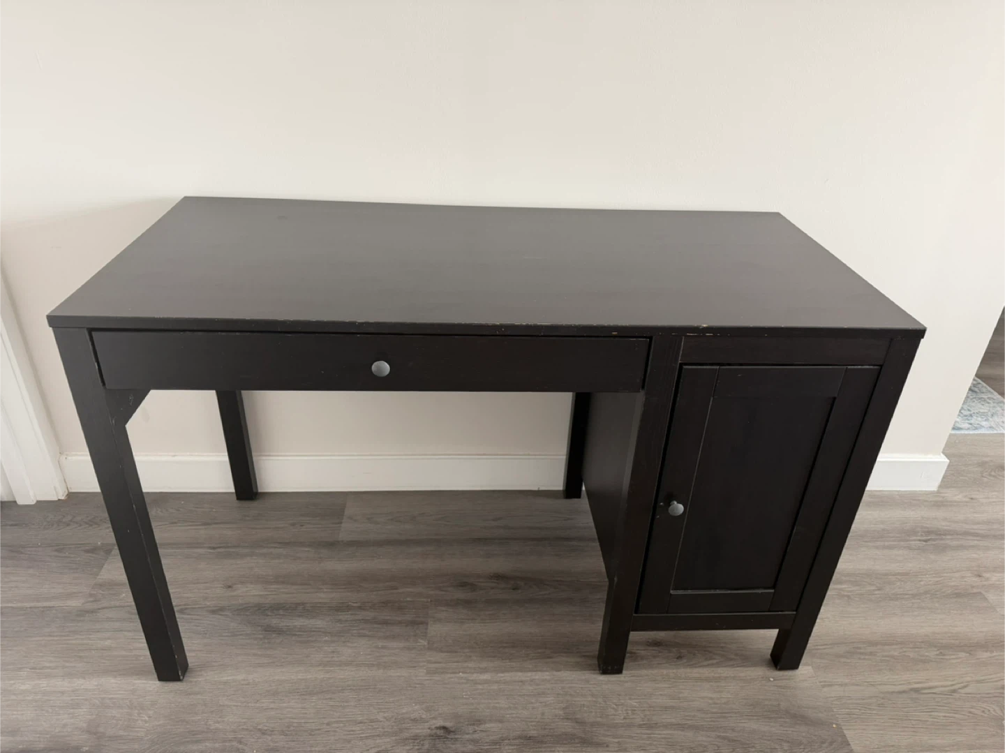 Ikea Dark Brown Writing Desk with Drawer and Cabinet