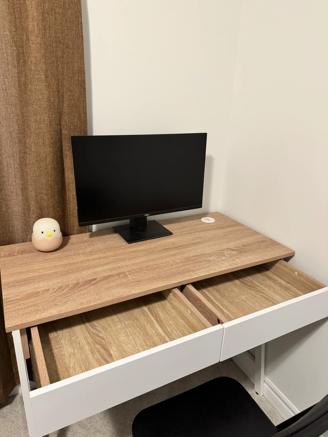 Wooden top table / desk with 2 drawers - photo 2