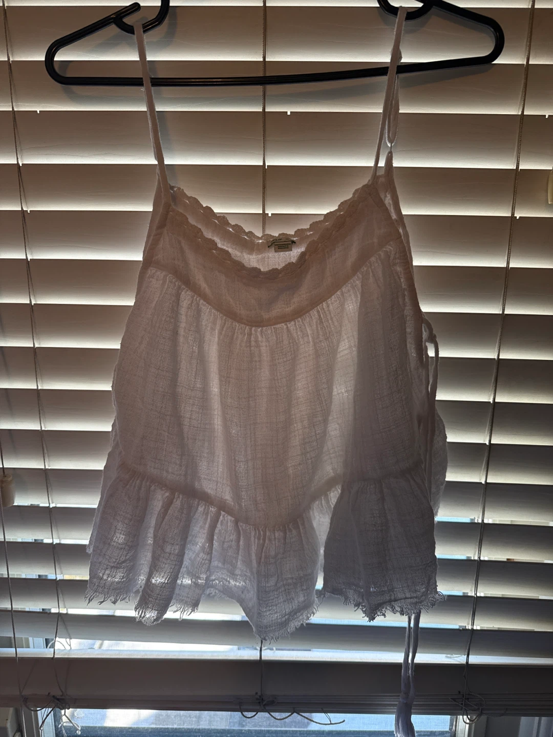 White Lace Trim Tank Top
