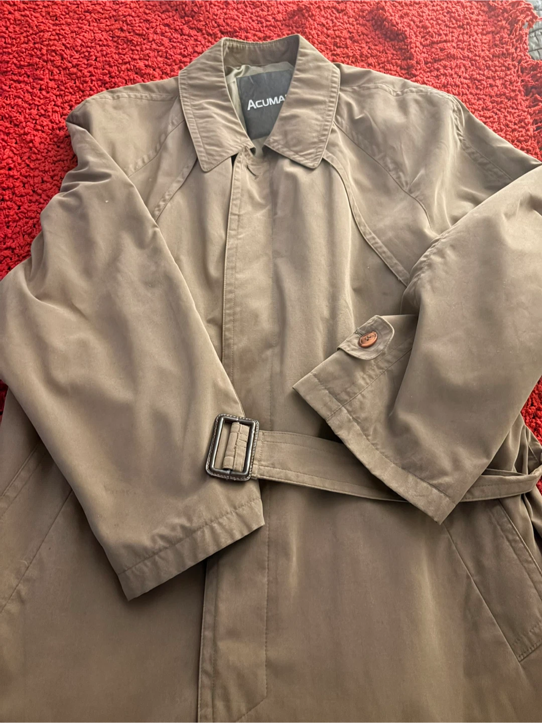 ACUMA Men's Tan Trench Coat - photo 2