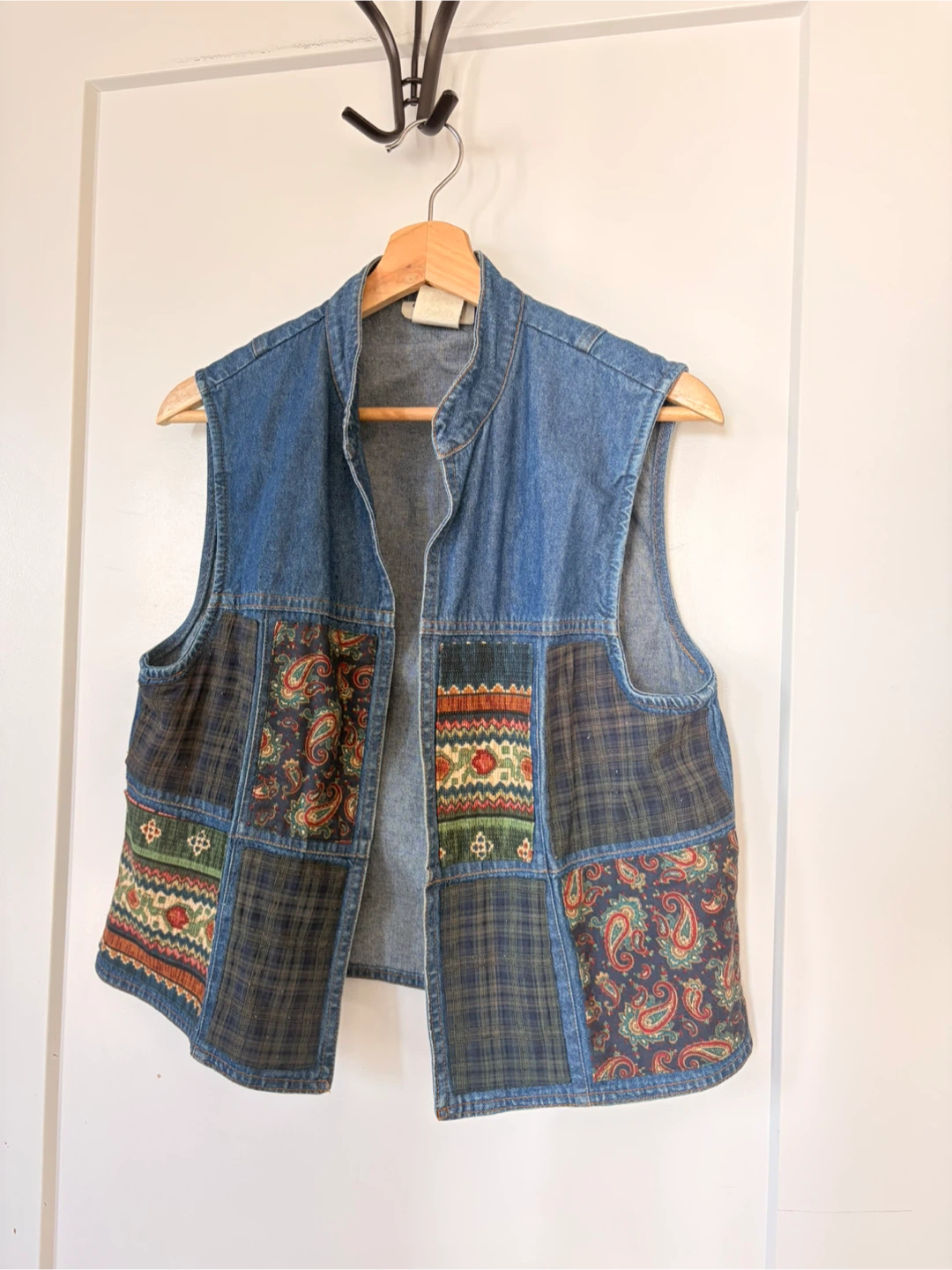 Samantha Edwards Patchwork Denim Vest Size M - photo 2