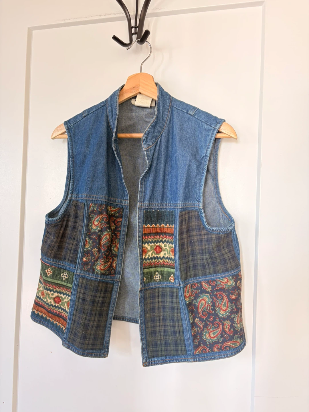 Samantha Edwards Patchwork Denim Vest Size M