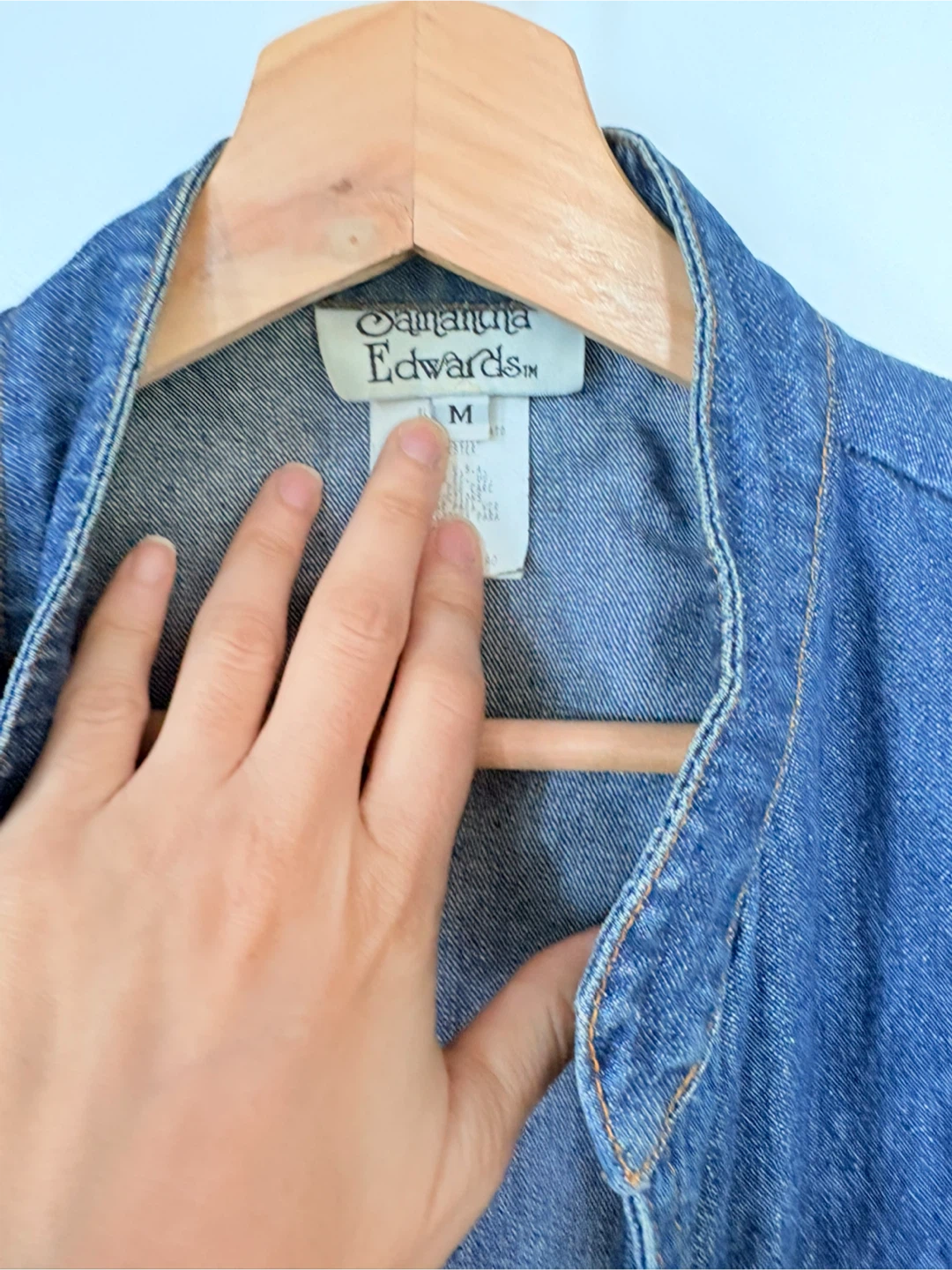 Samantha Edwards Patchwork Denim Vest Size M - photo 5