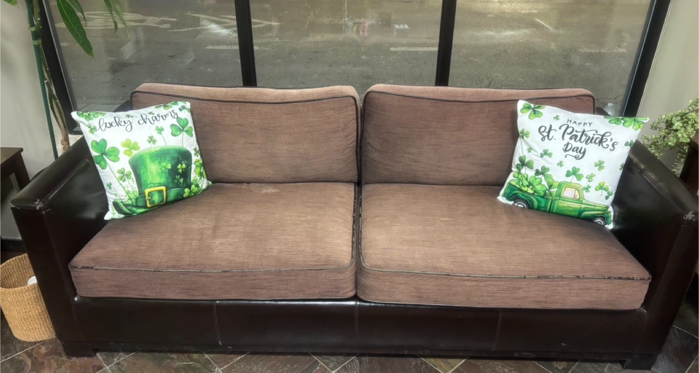 Modern Brown Armchair & Couch Set, Priced to Sell