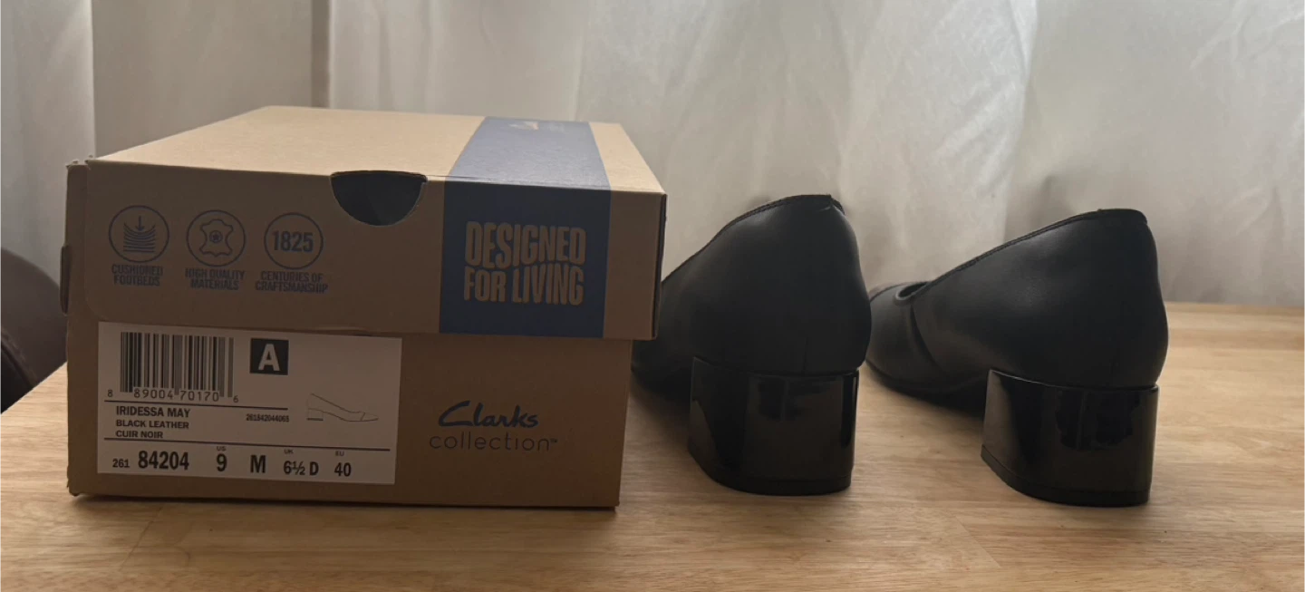 Clarks Women's Black Leather "Ridessa May" Ballet Flats Size 9 - photo 2