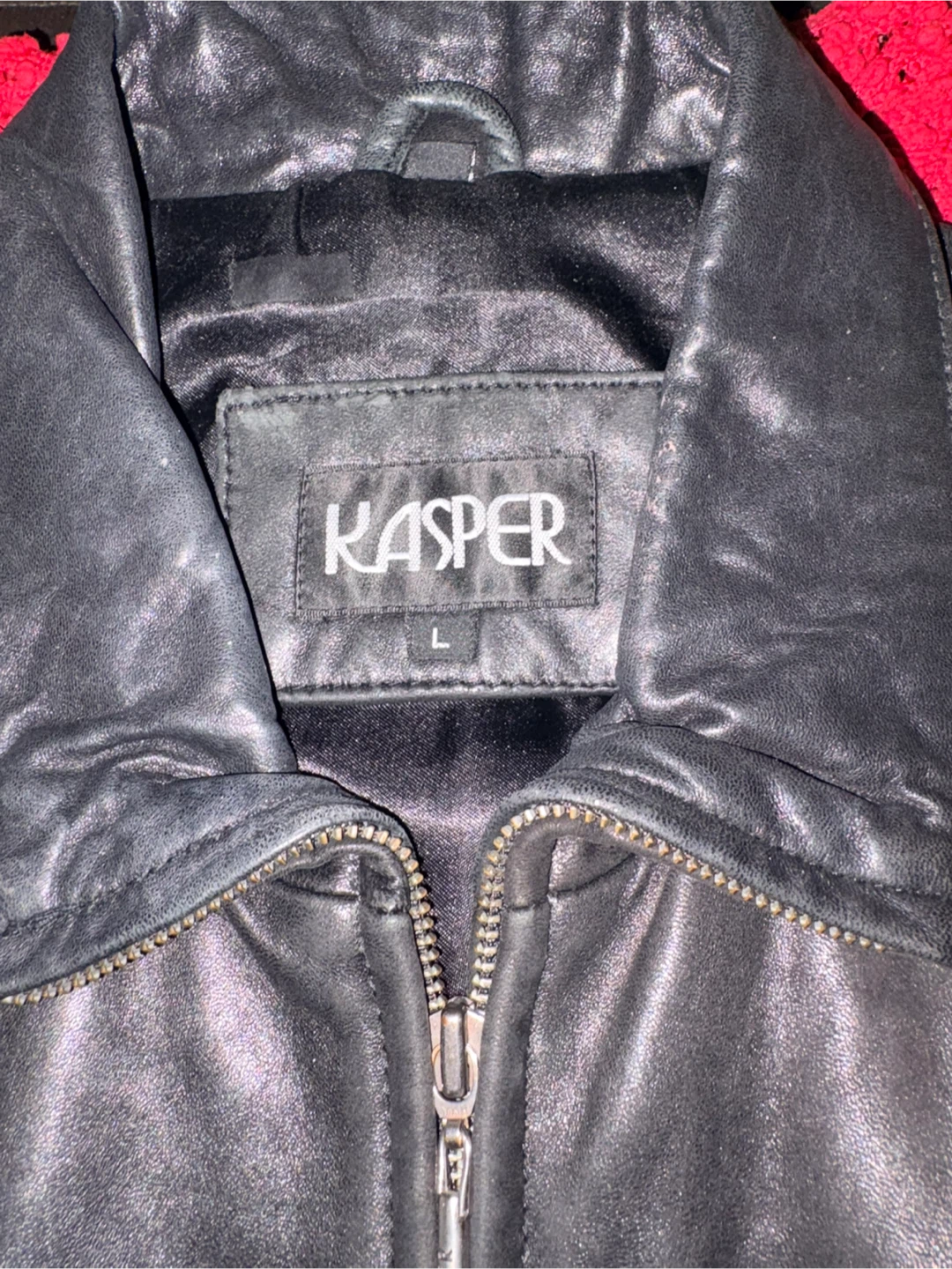 Kasper Black Leather Belted Jacket - Size L - photo 3