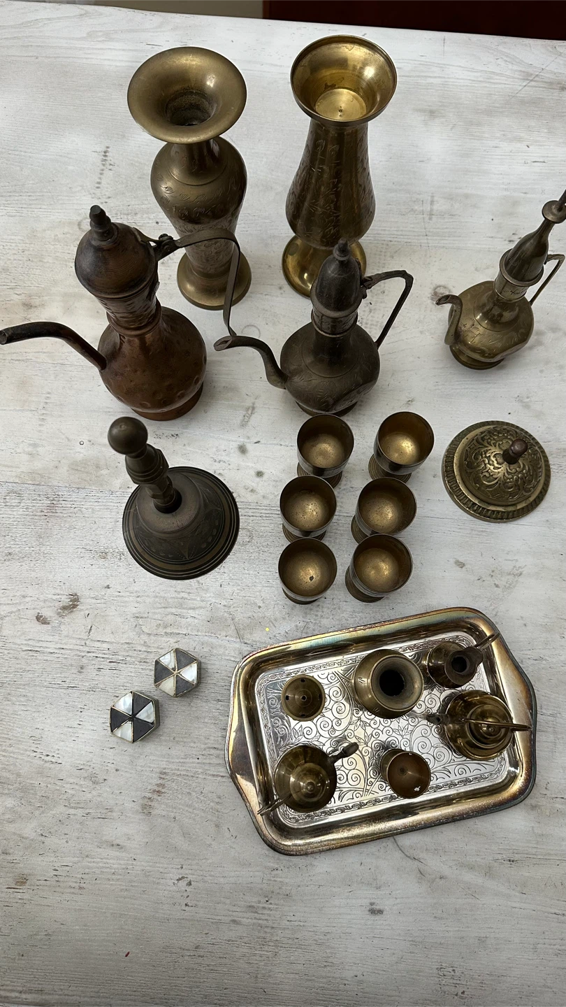 Collection of Vintage Brass and Copper Decor Items - photo 2