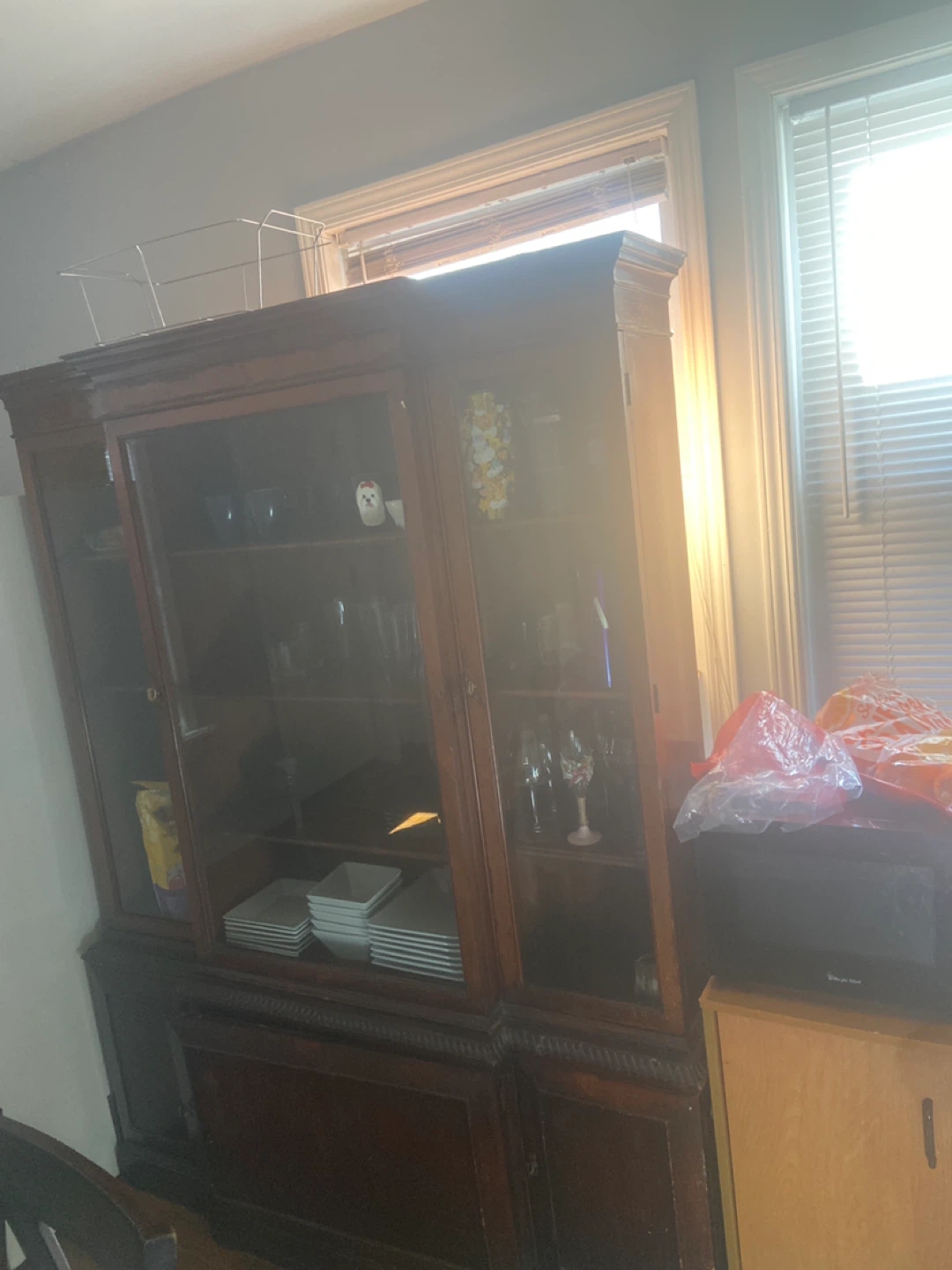 Wooden China Cabinet with Glass Doors - photo 2