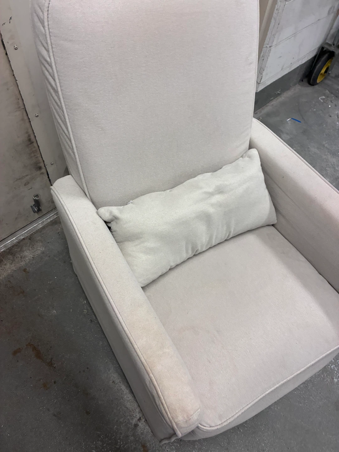 Light Grey Glider Chair with Pillow