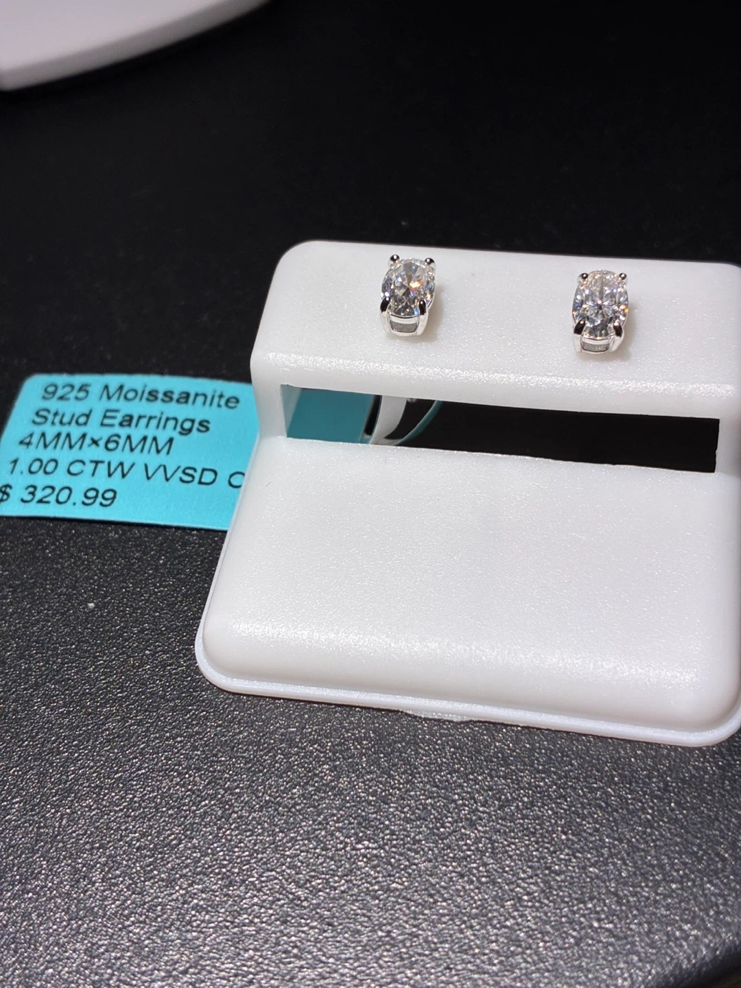 925 Moissanite Stud Earrings - photo 2