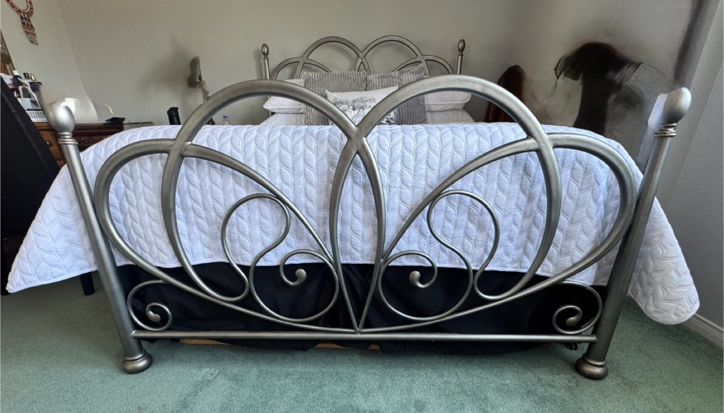 Metal Bed Frame with Ornate Headboard - photo 3