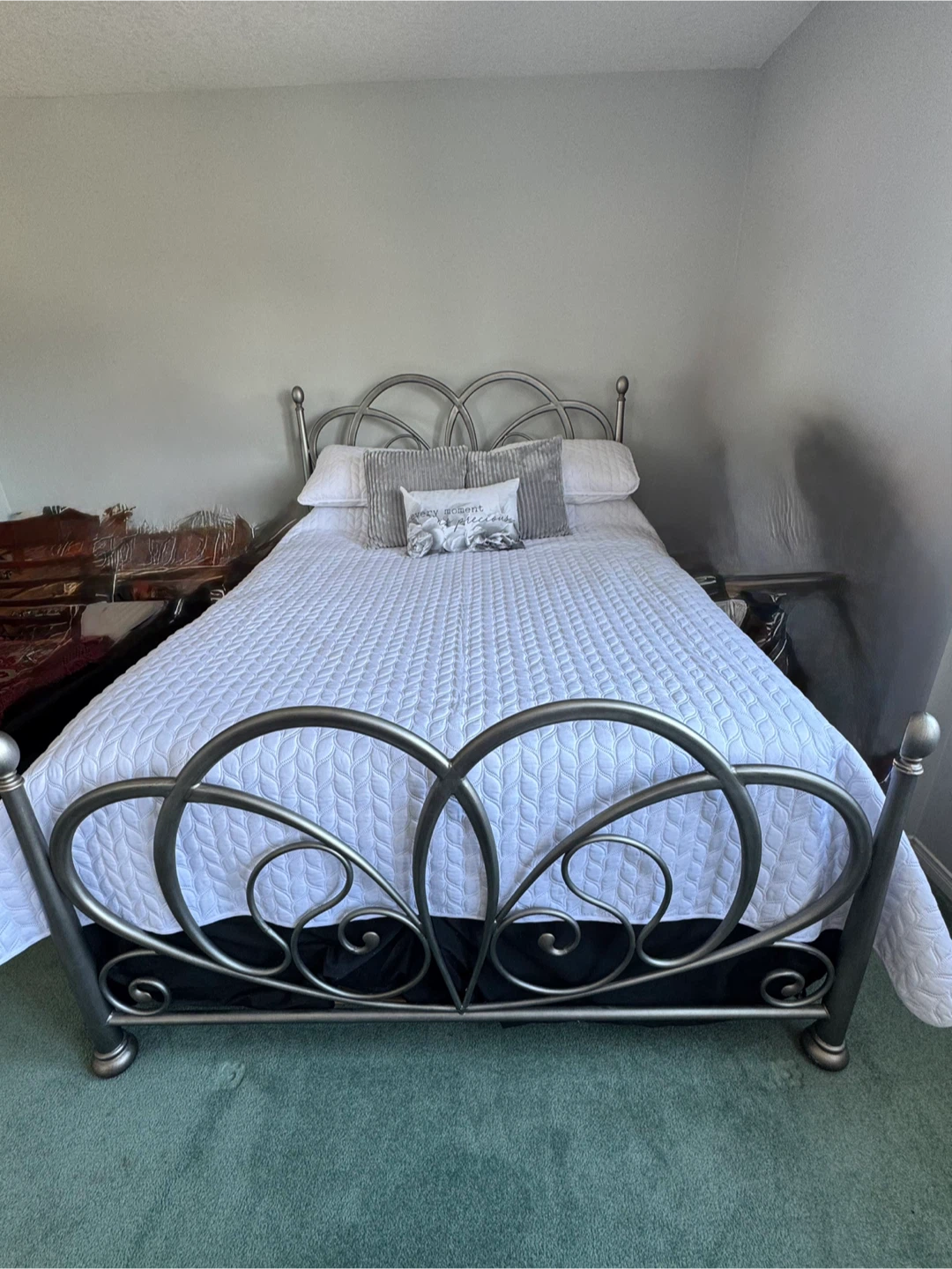 Metal Bed Frame with Ornate Headboard - photo 4