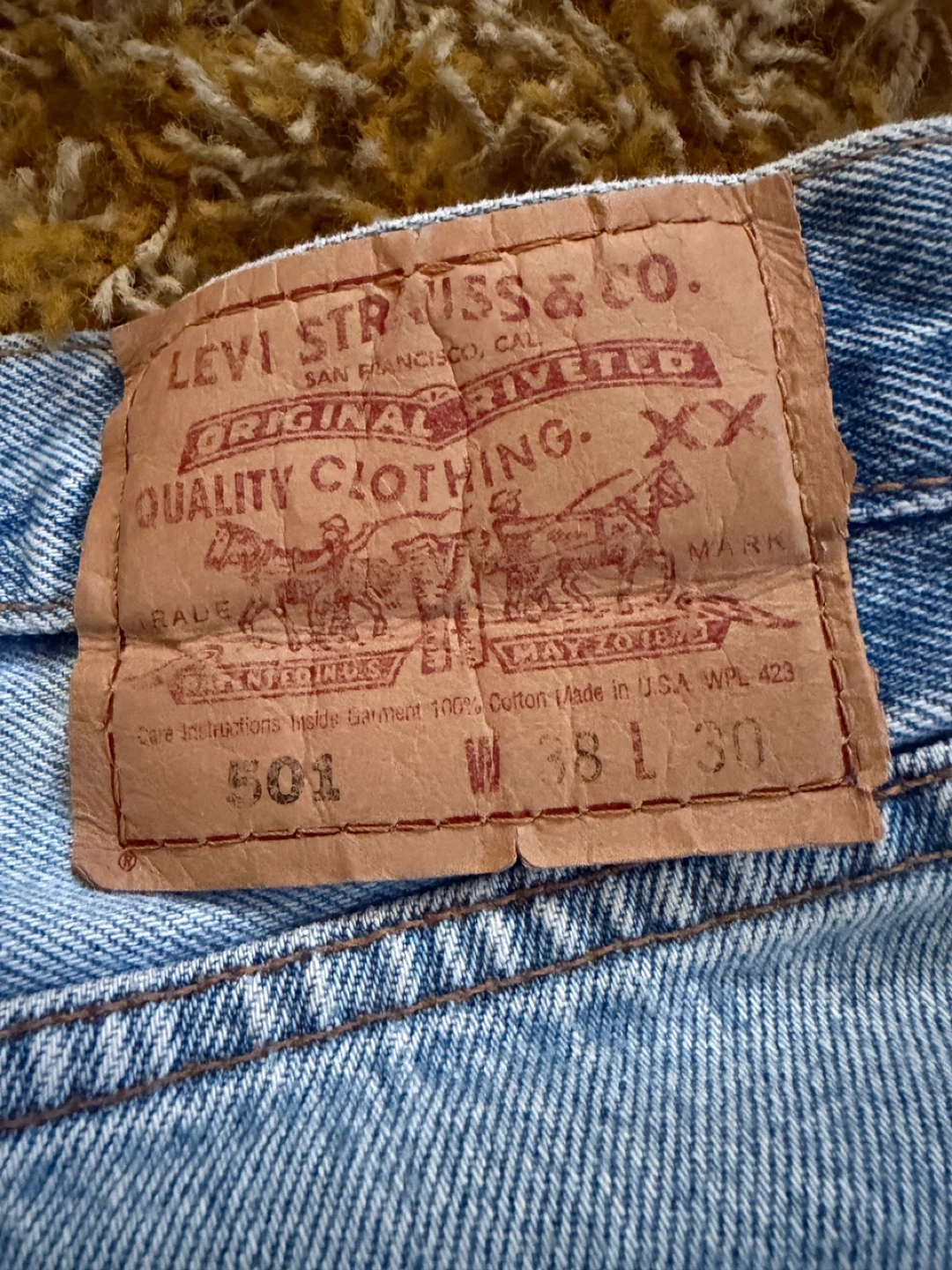 Levi's 501 Jeans - Light Wash - W 38 L 30